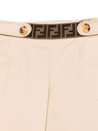Pantalone baby in gabardina per neonato Fendi Kids beige con dettaglio elastico - Rubino Kids