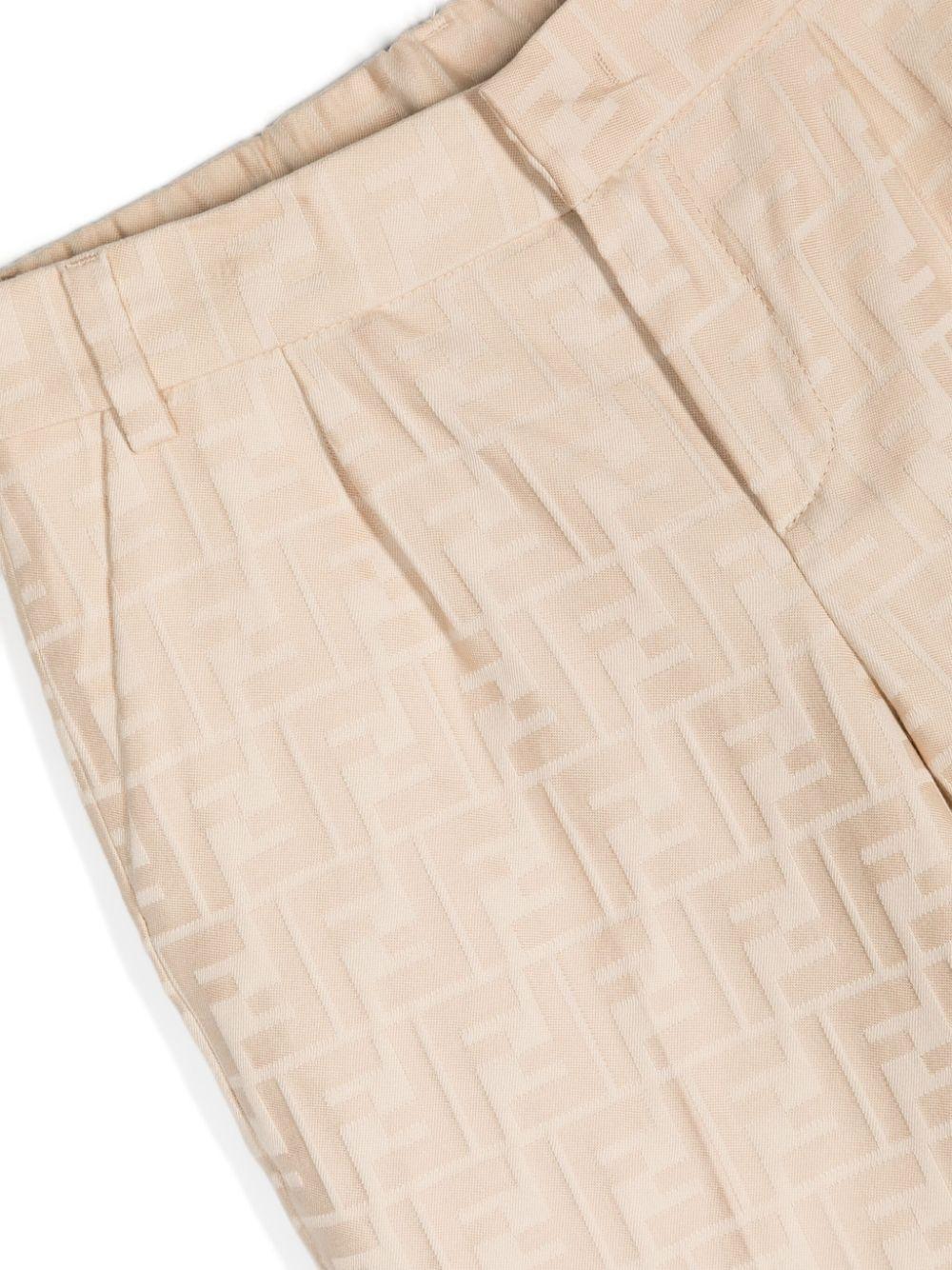 Pantalone classico per bambina Fendi Kids beige logato - Rubino Kids
