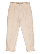 Pantalone classico per bambina Fendi Kids beige logato - Rubino Kids