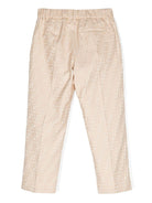 Pantalone classico per bambina Fendi Kids beige logato - Rubino Kids