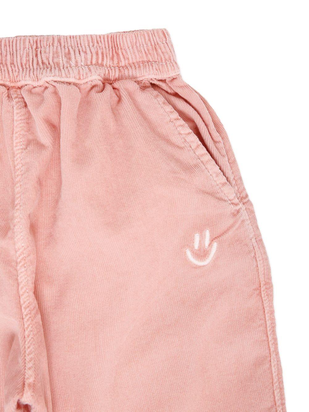 Pantaloni a coste per neonata Molo rosa cipria con vita elasticizzata - Rubino Kids
