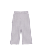 Pantaloni a righe per bambina MSGM Kids grigio con passanti - Rubino Kids