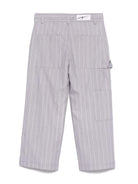 Pantaloni a righe per bambina MSGM Kids grigio con passanti - Rubino Kids