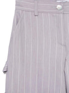 Pantaloni a righe per bambina MSGM Kids grigio con passanti - Rubino Kids