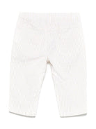 Pantaloni a righe per neonata Moschino Kids beige con passanti - Rubino Kids