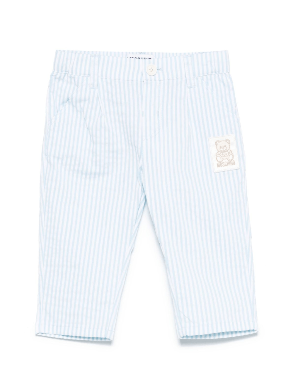 Pantaloni a righe per neonato Moschino Kids azzurro con passanti - Rubino Kids