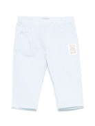 Pantaloni a righe per neonato Moschino Kids azzurro con passanti - Rubino Kids