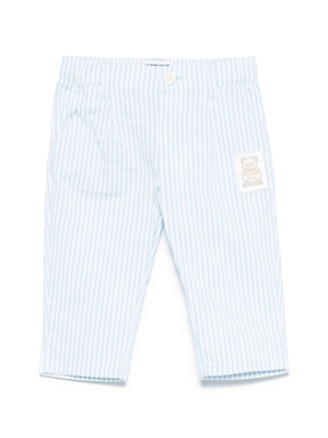 Pantaloni a righe per neonato Moschino Kids azzurro con passanti
