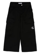 Pantaloni cargo per bambina Calvin Klein Kids nero a gamba larga - Rubino Kids