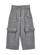 Pantaloni cargo per bambina Monnalisa grigi con due tasche laterali - Rubino Kids