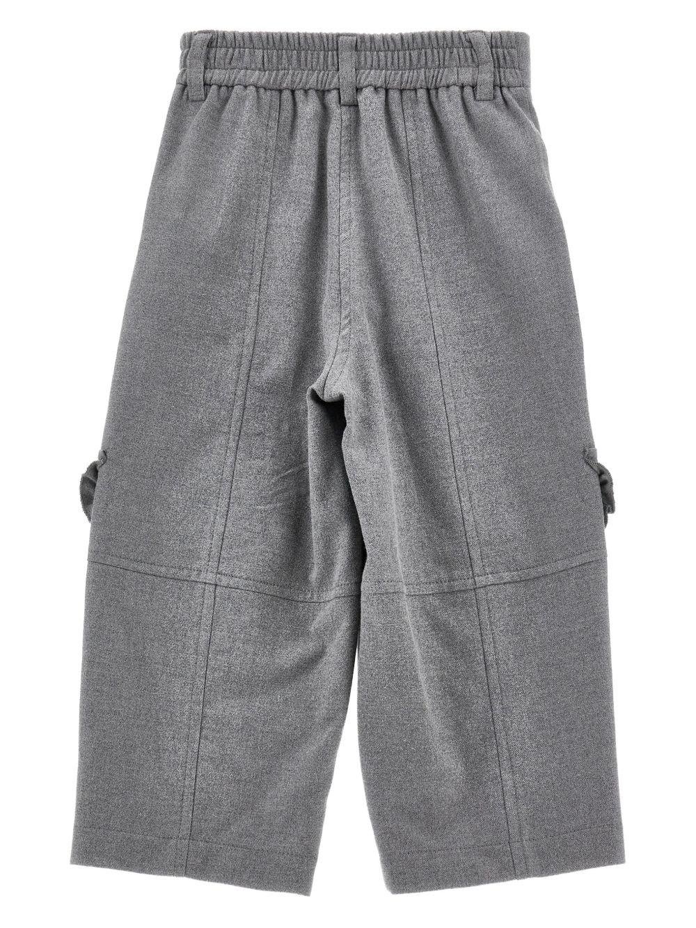 Pantaloni cargo per bambina Monnalisa grigi con due tasche laterali - Rubino Kids