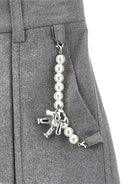 Pantaloni cargo per bambina Monnalisa grigi con due tasche laterali - Rubino Kids