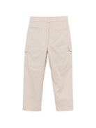 Pantaloni cargo per bambino Balmain Kids beige con bottoni color oro - Rubino Kids
