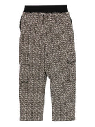 Pantaloni cargo per bambino Balmain Kids beige con motivo geometrico - Rubino Kids