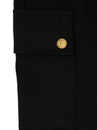 Pantaloni cargo per bambino Balmain Kids nero con bottoni dorati - Rubino Kids