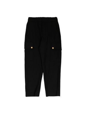 Pantaloni cargo per bambino Balmain Kids nero con bottoni dorati