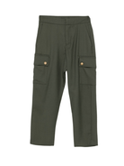 Pantaloni cargo per bambino Balmain Kids verde con bottoni dorati - Rubino Kids