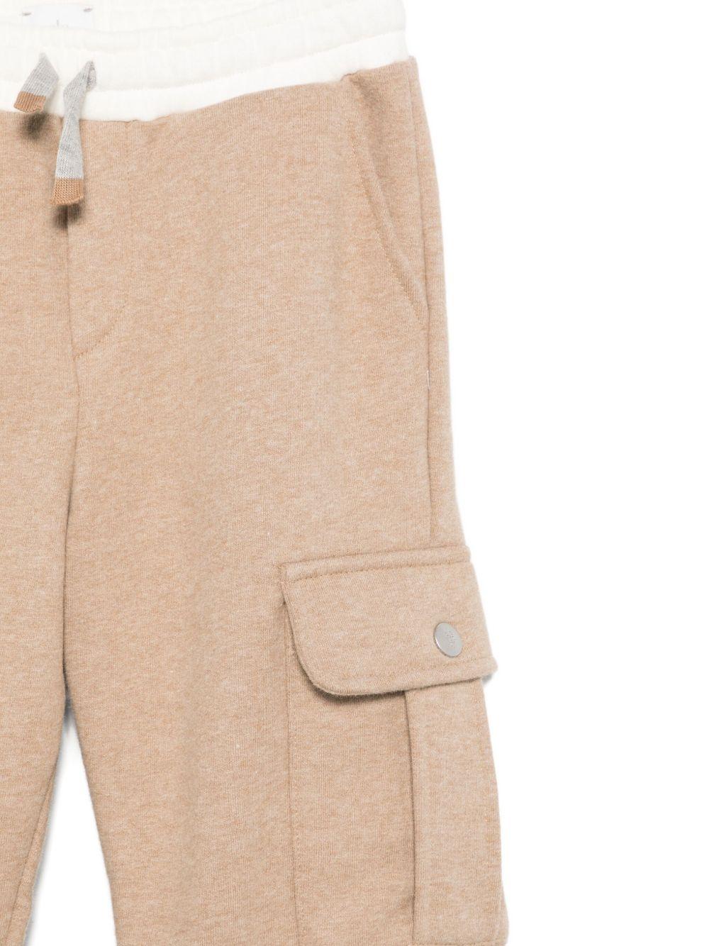 Pantaloni cargo per bambino Eleventy Kids beige con coulisse in vita - Rubino Kids