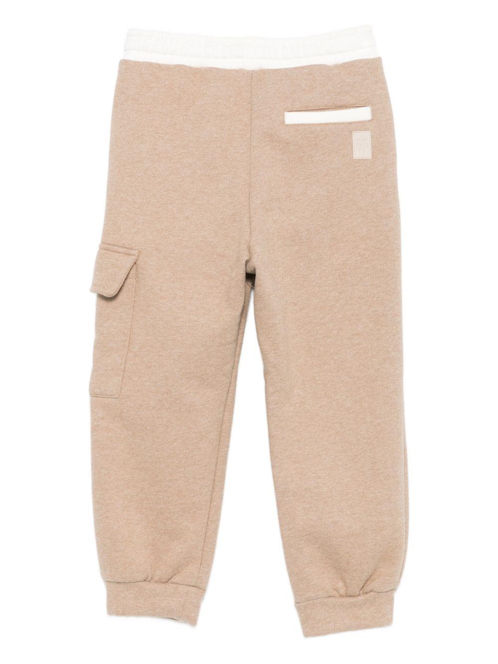 Pantaloni cargo per bambino Eleventy Kids beige con coulisse in vita - Rubino Kids