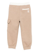 Pantaloni cargo per bambino Eleventy Kids beige con coulisse in vita - Rubino Kids