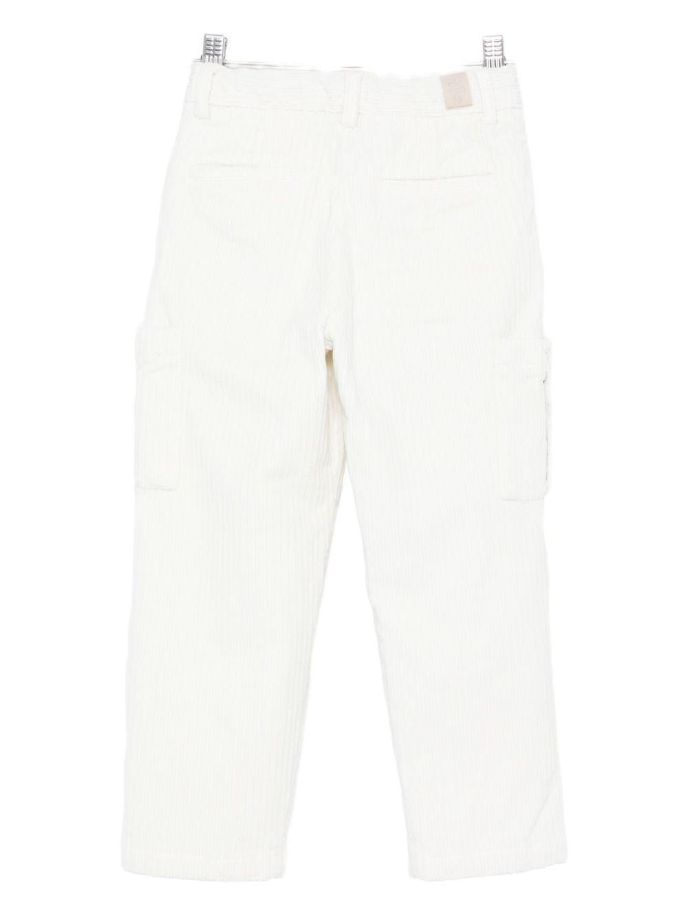 Pantaloni cargo per bambino Eleventy Kids bianchi con chiusura frontale con bottoni - Rubino Kids