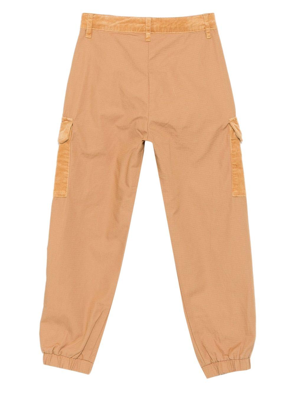 Pantaloni cargo per bambino Moschino Kids beige con tasche in velluto a coste - Rubino Kids
