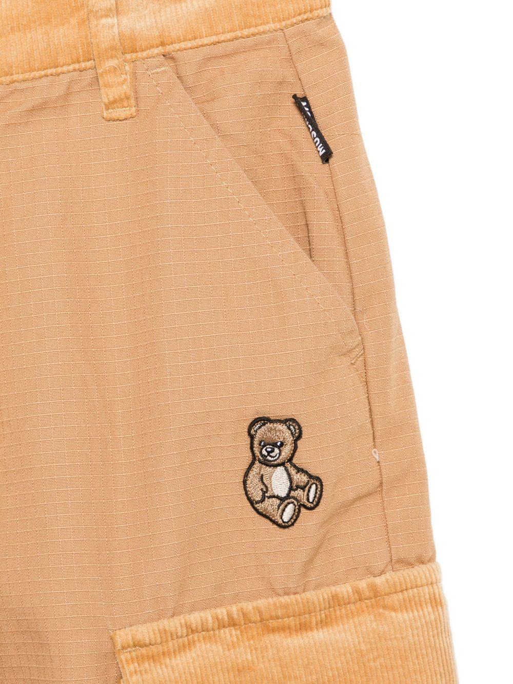 Pantaloni cargo per bambino Moschino Kids beige con tasche in velluto a coste - Rubino Kids