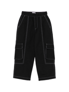 Pantaloni cargo per bambino Moschino Kids nero con cuciture a contrasto - Rubino Kids