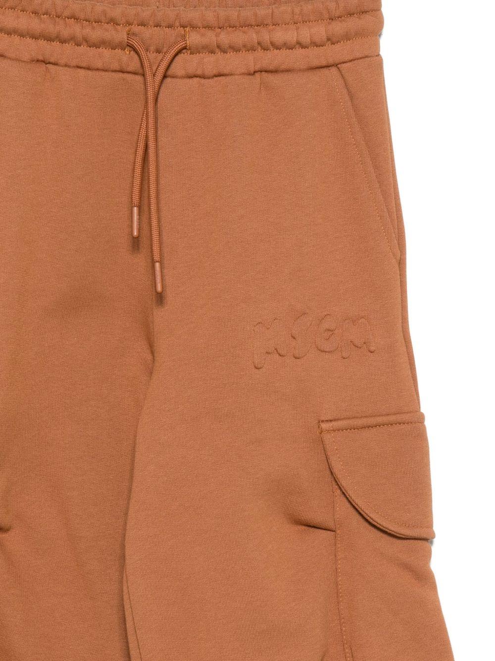 Pantaloni cargo per bambino MSGM Kids marroni con coulisse - Rubino Kids