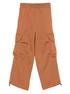Pantaloni cargo per bambino MSGM Kids marroni con coulisse - Rubino Kids