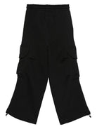 Pantaloni cargo per bambino MSGM Kids neri con coulisse - Rubino Kids