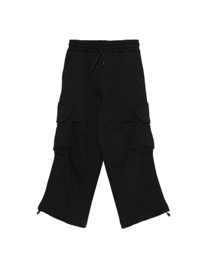 MSGM Kids black drawstring cargo pants for boys Offer Price