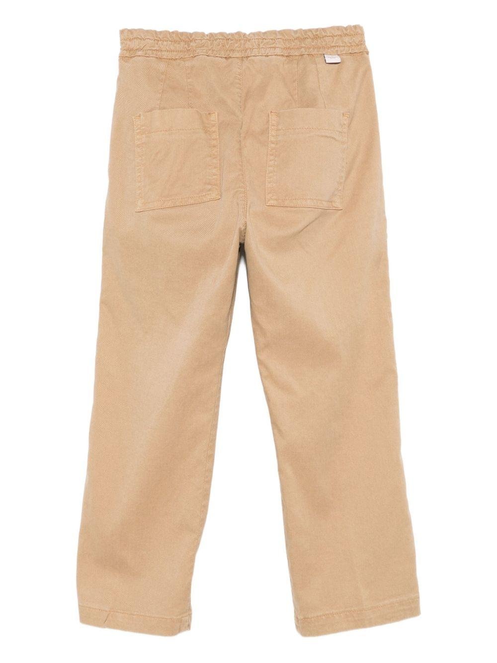 Pantaloni cargo per bambino Paolo Pecora Kids beige con elastico in vita - Rubino Kids