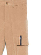 Pantaloni cargo per bambino Trussardi Junior marroni a coste con tasche laterali e orli risvoltati - Rubino Kids