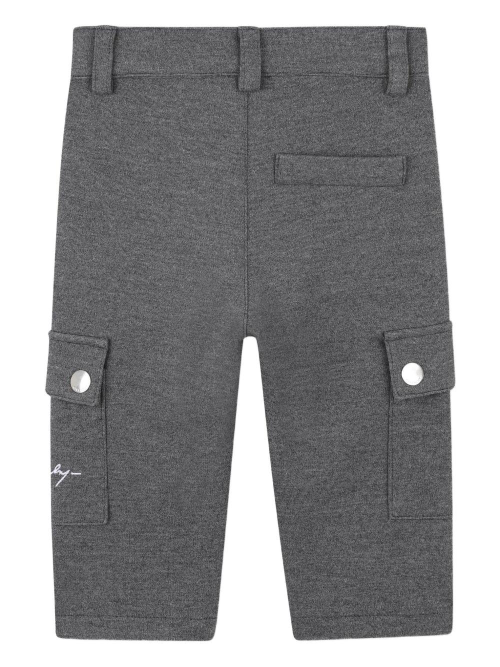 Pantaloni cargo per neonato Givenchy Kids grigi con logo ricamato - Rubino Kids
