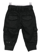 Pantaloni cargo per neonato John Richmond Junior neri con vita elasticizzata - Rubino Kids