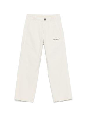 Off-White Kids grey logo trousers with belt loops