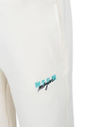 Pantaloni con logo ricamato per bambina MSGM Kids bianco con elastico in vita - Rubino Kids