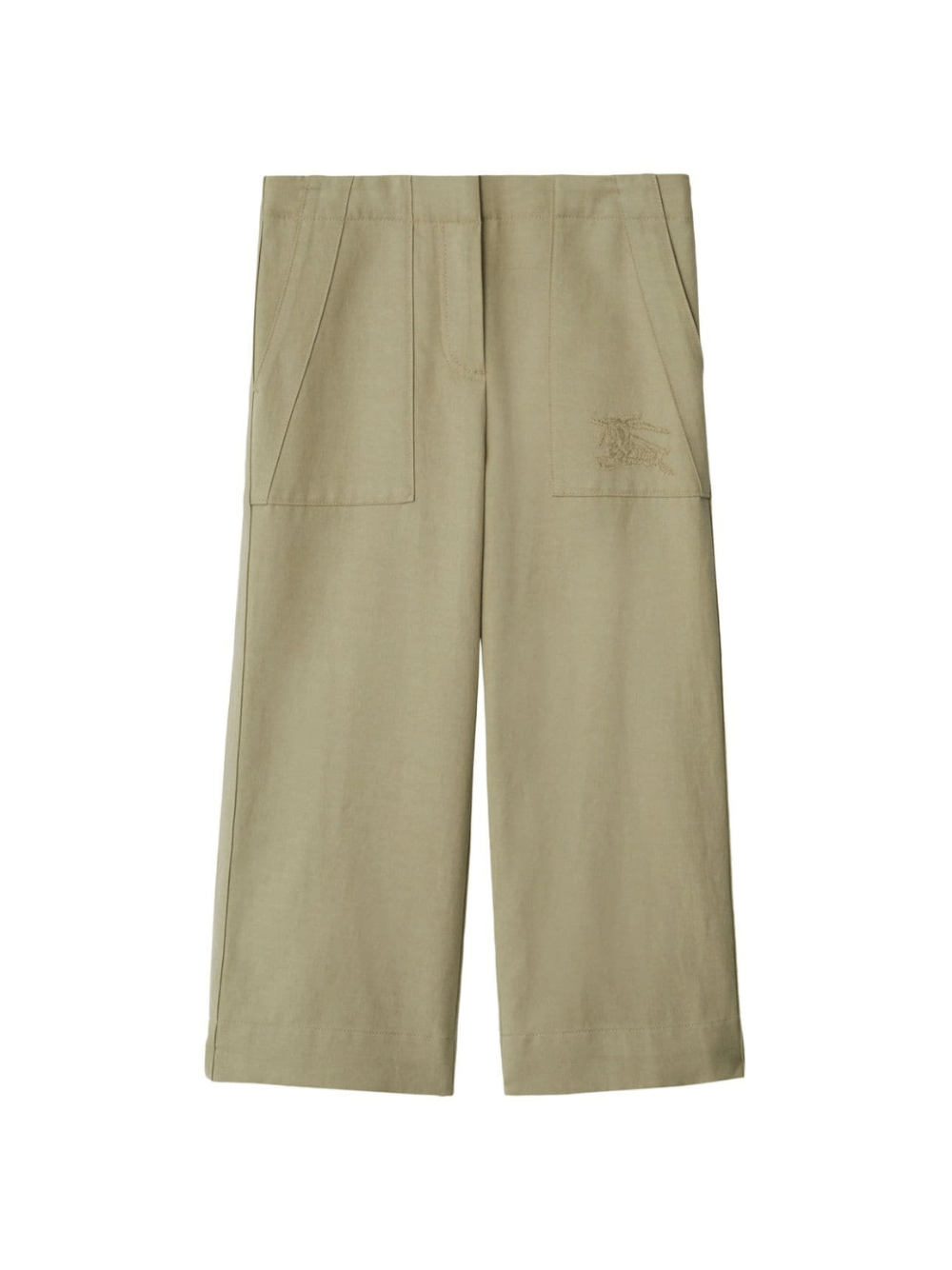 Pantaloni con ricamo Equestrian Knight per bambina Burberry Kids verde con taglio straight - Rubino Kids