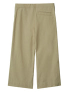 Pantaloni con ricamo Equestrian Knight per bambina Burberry Kids verde con taglio straight - Rubino Kids