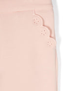 Pantaloni con ricamo per neonato Chloé Kids rosa con taglio slim - Rubino Kids