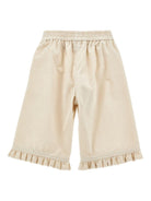 Pantaloni crop per neonata Monnalisa beige con vita elasticizzata - Rubino Kids