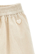 Pantaloni crop per neonata Monnalisa beige con vita elasticizzata - Rubino Kids