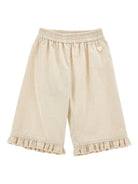 Pantaloni crop per neonata Monnalisa beige con vita elasticizzata - Rubino Kids