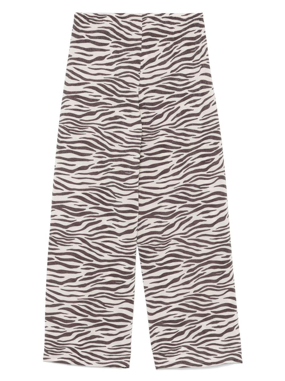 Pantaloni da donna MC2 Saint Barth bianco con stampa zebra - Rubino Kids