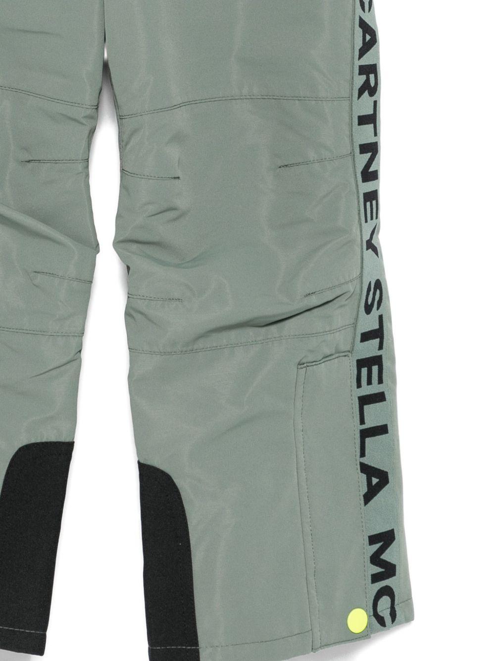 Pantaloni da sci per bambino Stella McCartney Kids verdi con cinturini regolabili - Rubino Kids