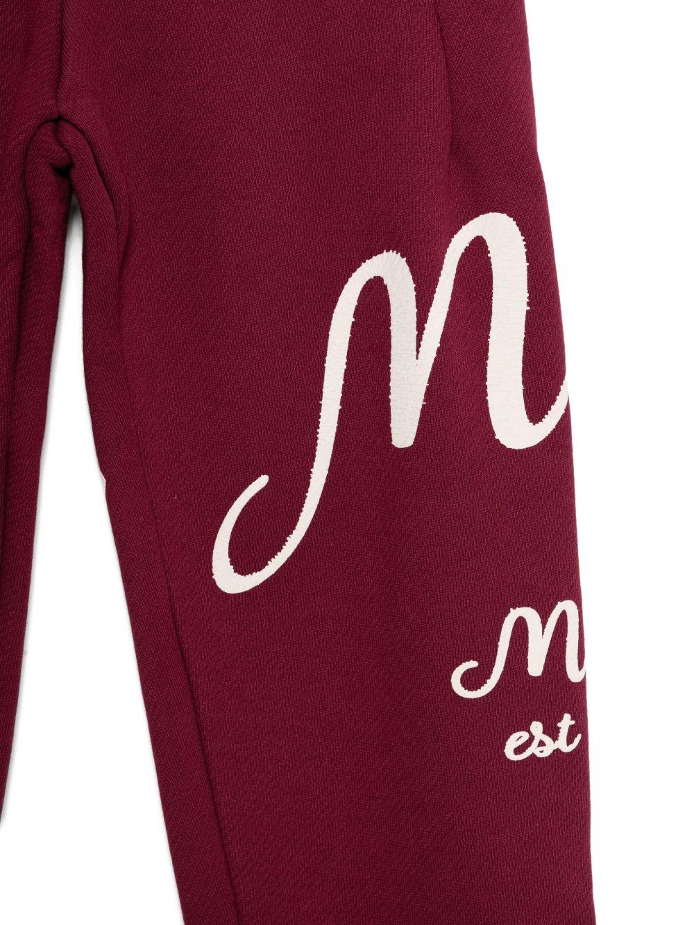 Pantaloni da tuta per bambina MSGM Kids bordeaux con tasche laterali - Rubino Kids