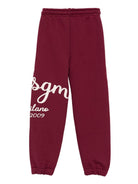 Pantaloni da tuta per bambina MSGM Kids bordeaux con tasche laterali - Rubino Kids