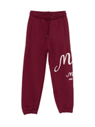 Pantaloni da tuta per bambina MSGM Kids bordeaux con tasche laterali - Rubino Kids