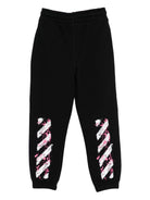 Pantaloni da tuta per bambina Off - White Kids neri con stampa del logo - Rubino Kids